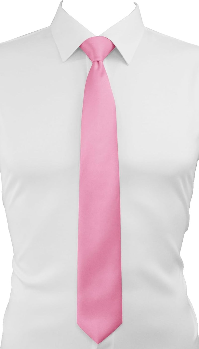 Trilece Ties for Men - Mens Solid Color Formal Necktie and Pocket Square Sets - Image 1